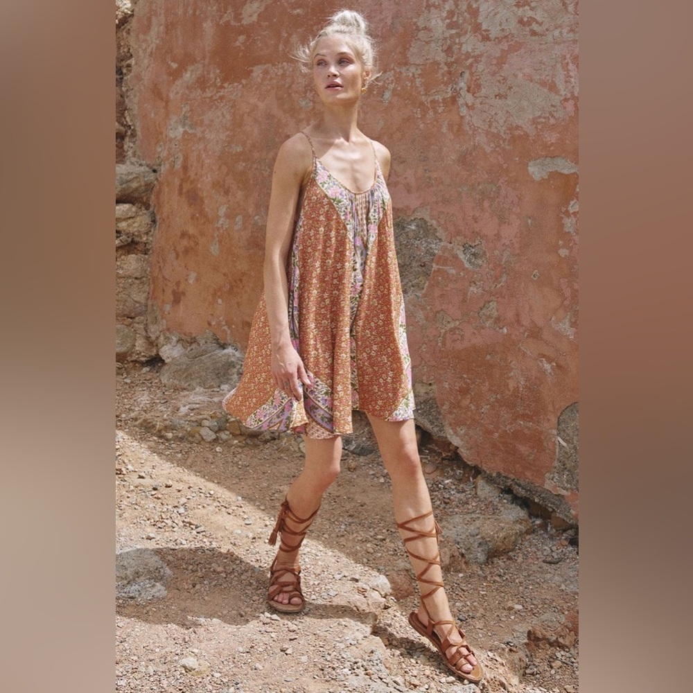 Spell Sienna Strappy Mini Dress - Clay - Picture 4 of 7